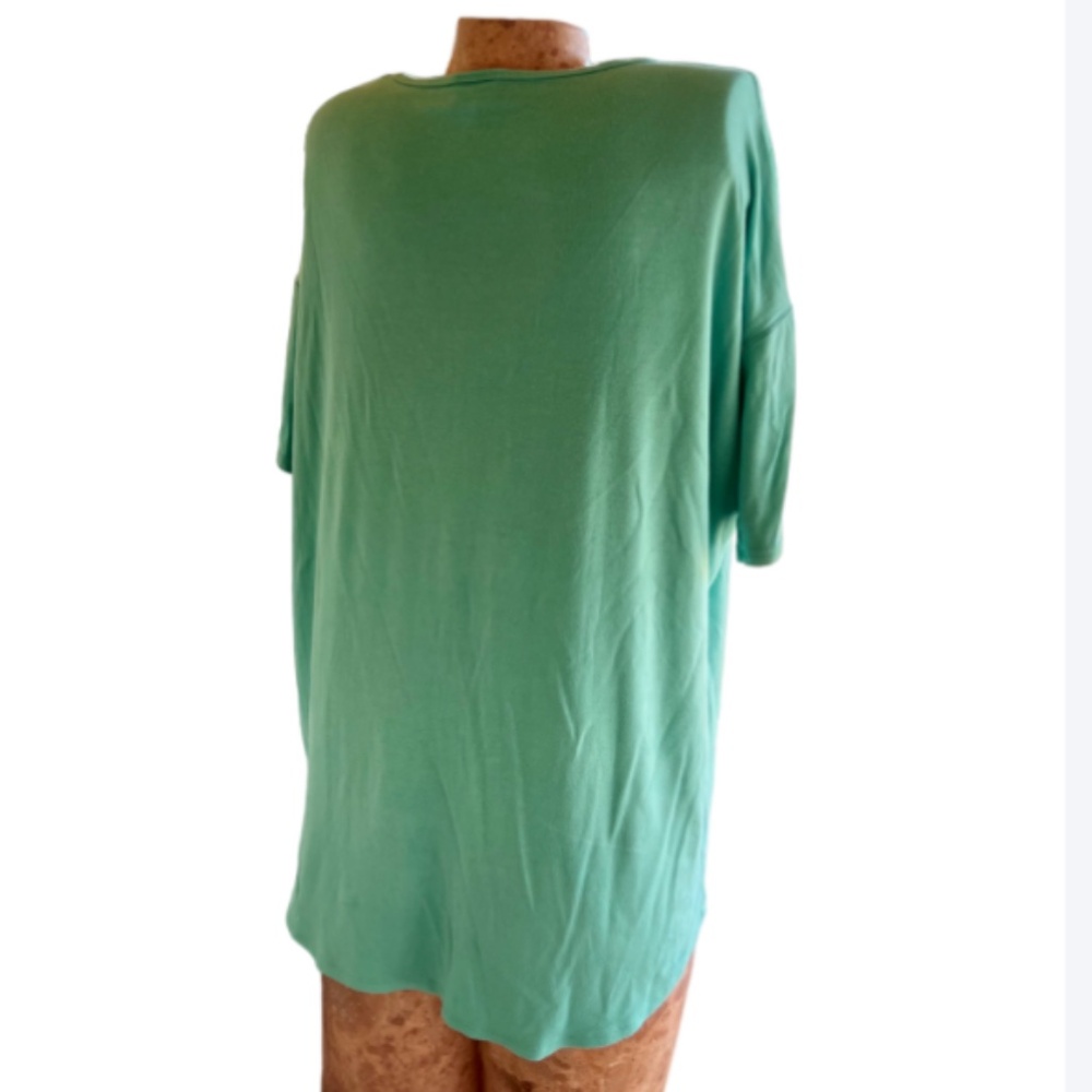 Turquoise Oversized 3/4 Sleeve Tunic - Picture 6 of 7